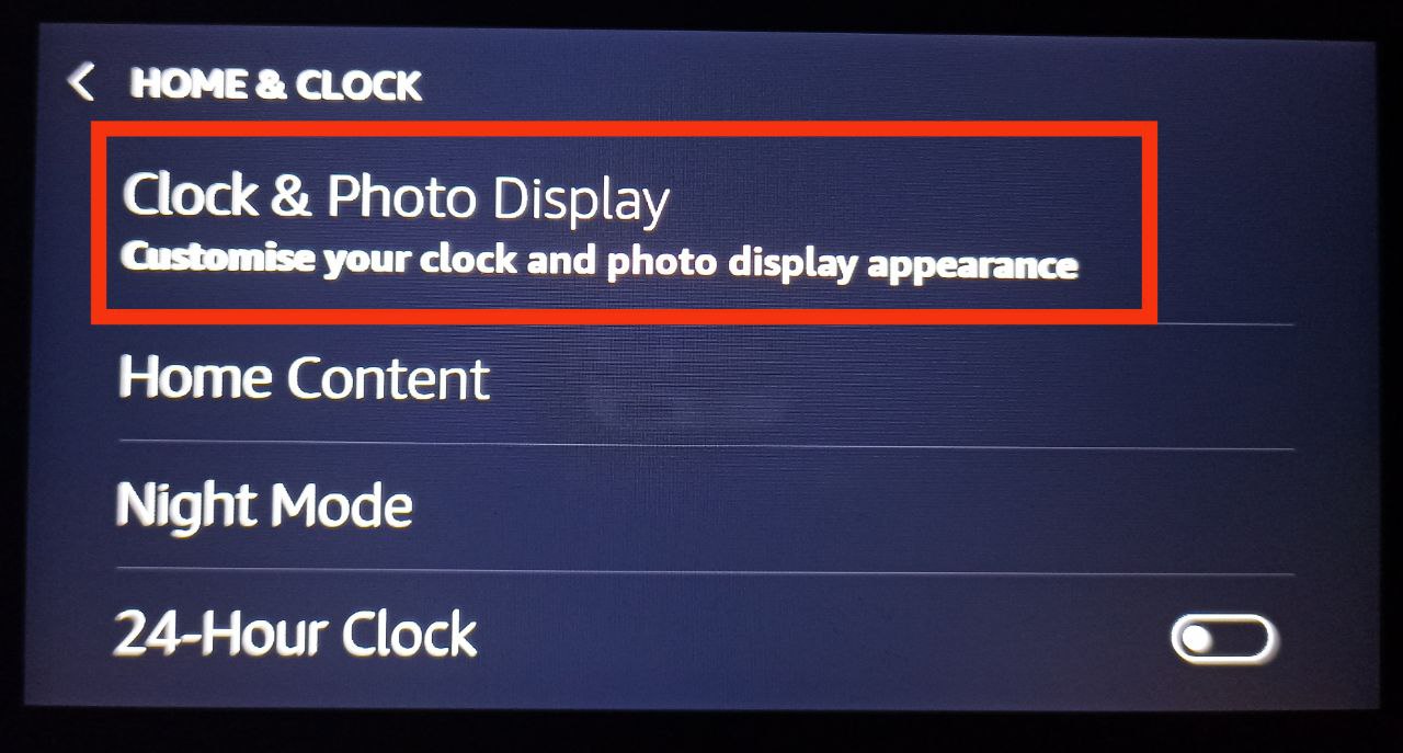 Step 3: Select Clock & Photo Display.