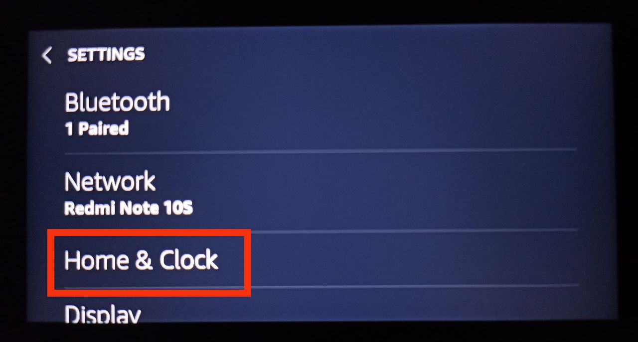 Step 2: Select Home & Clock