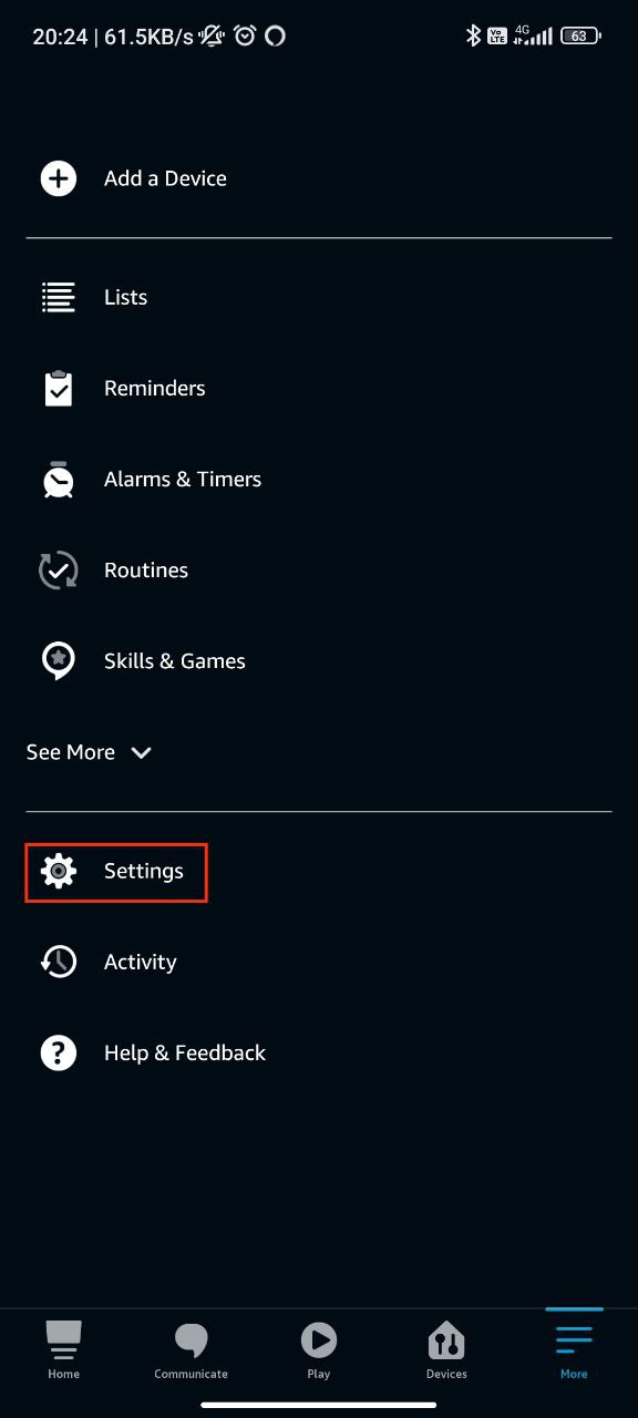 Step 2: Tap on Settings