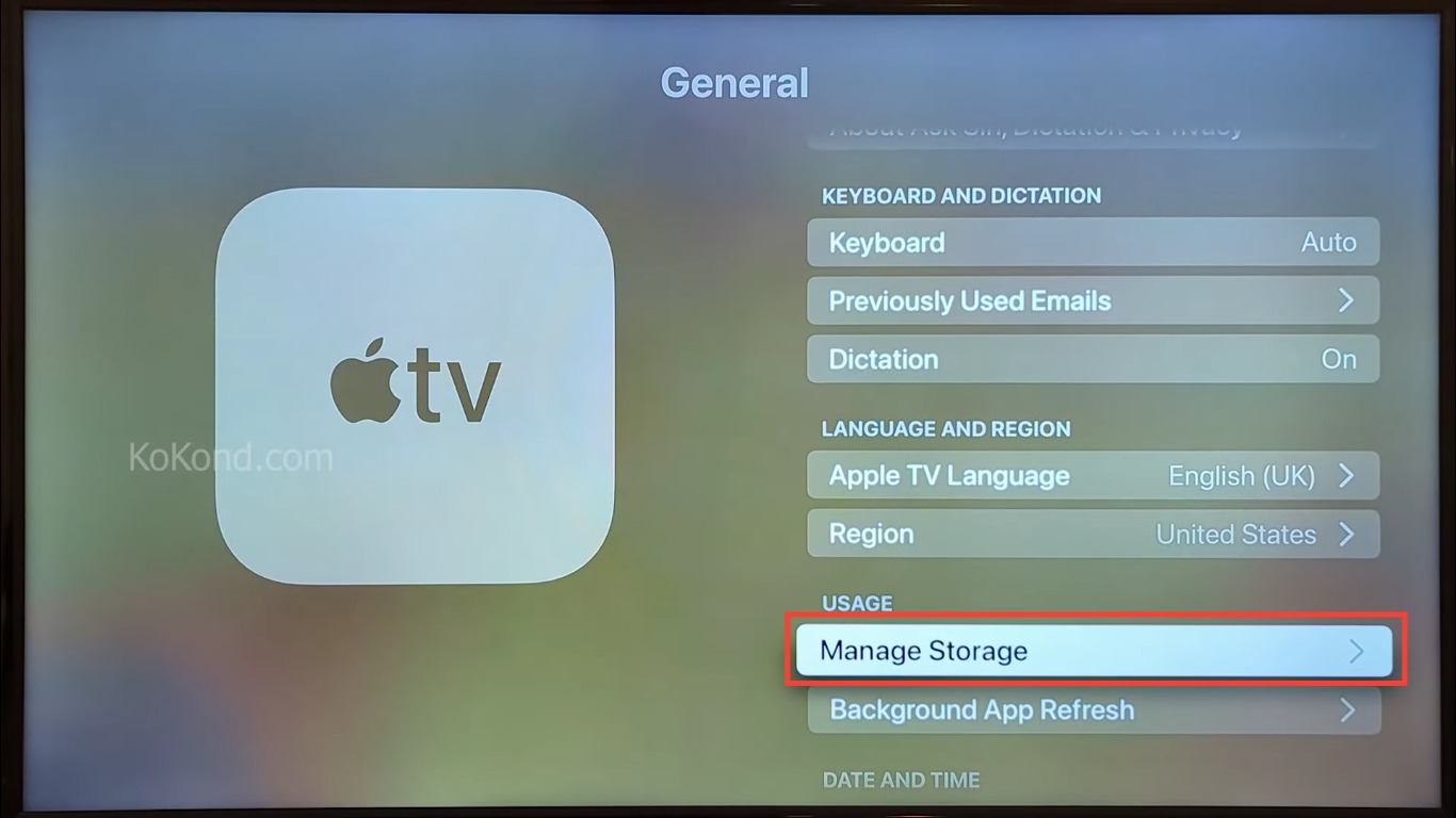 Step 3: Tap on Manage Storage