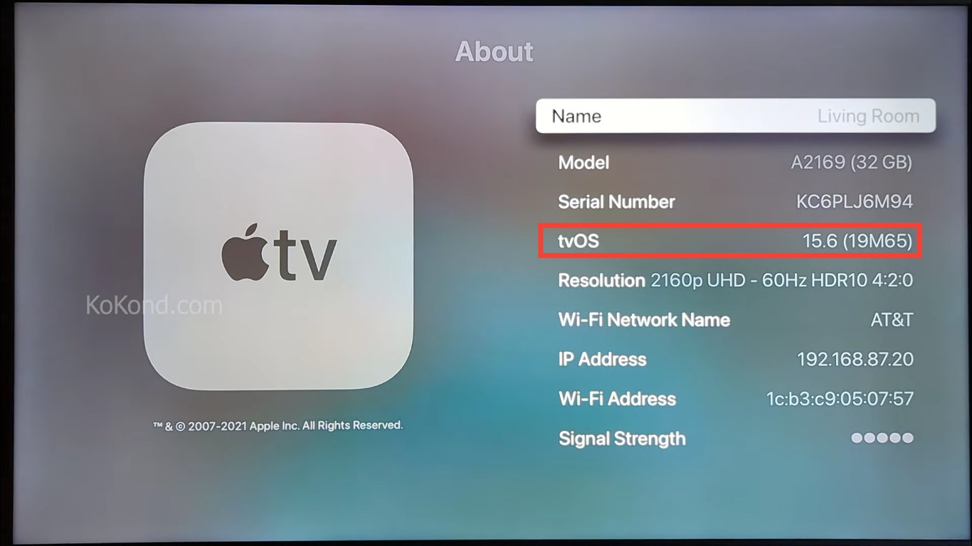 Step 3: Check TV OS Version