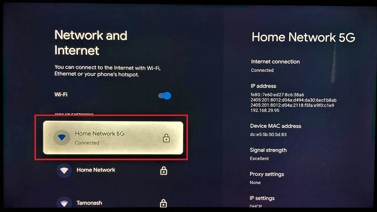 network and internet connected wifi