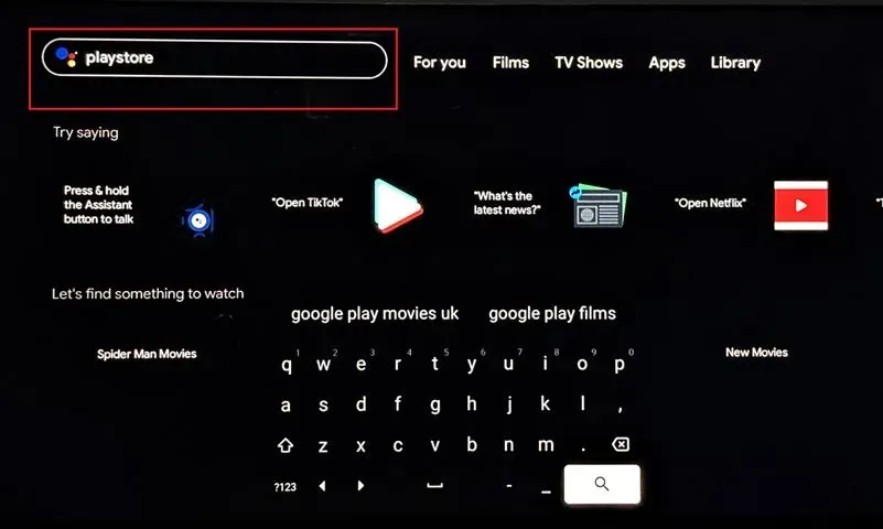 open google play store using search