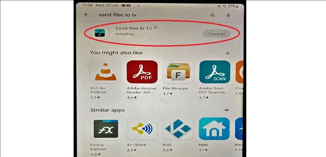 install send files to tv android
