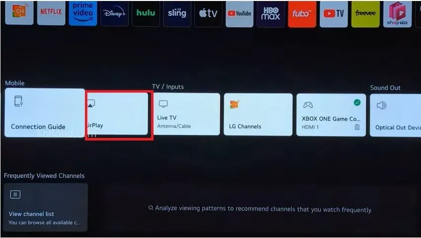open airplay LG OLED TV