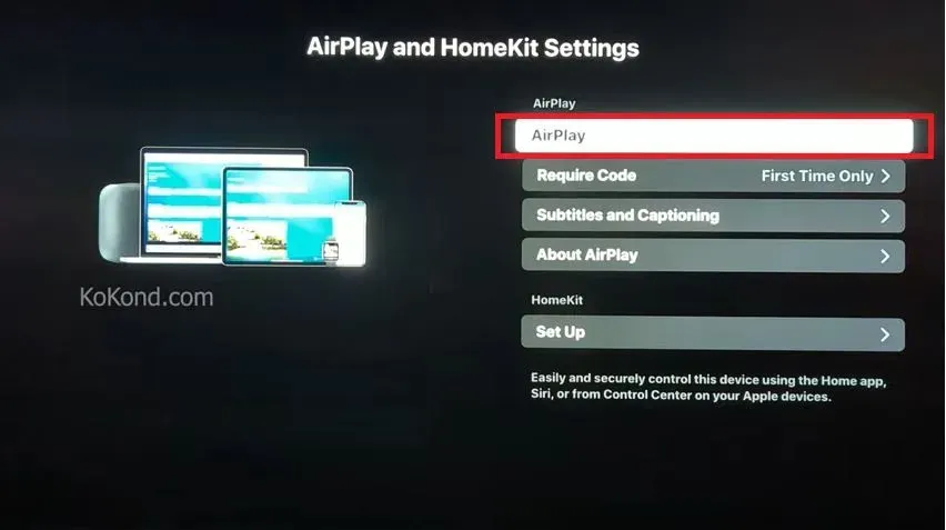 Airplay Option on LG OLED TV