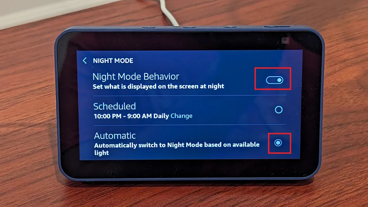 Enable Night Mode Behavior on Your Echo Show