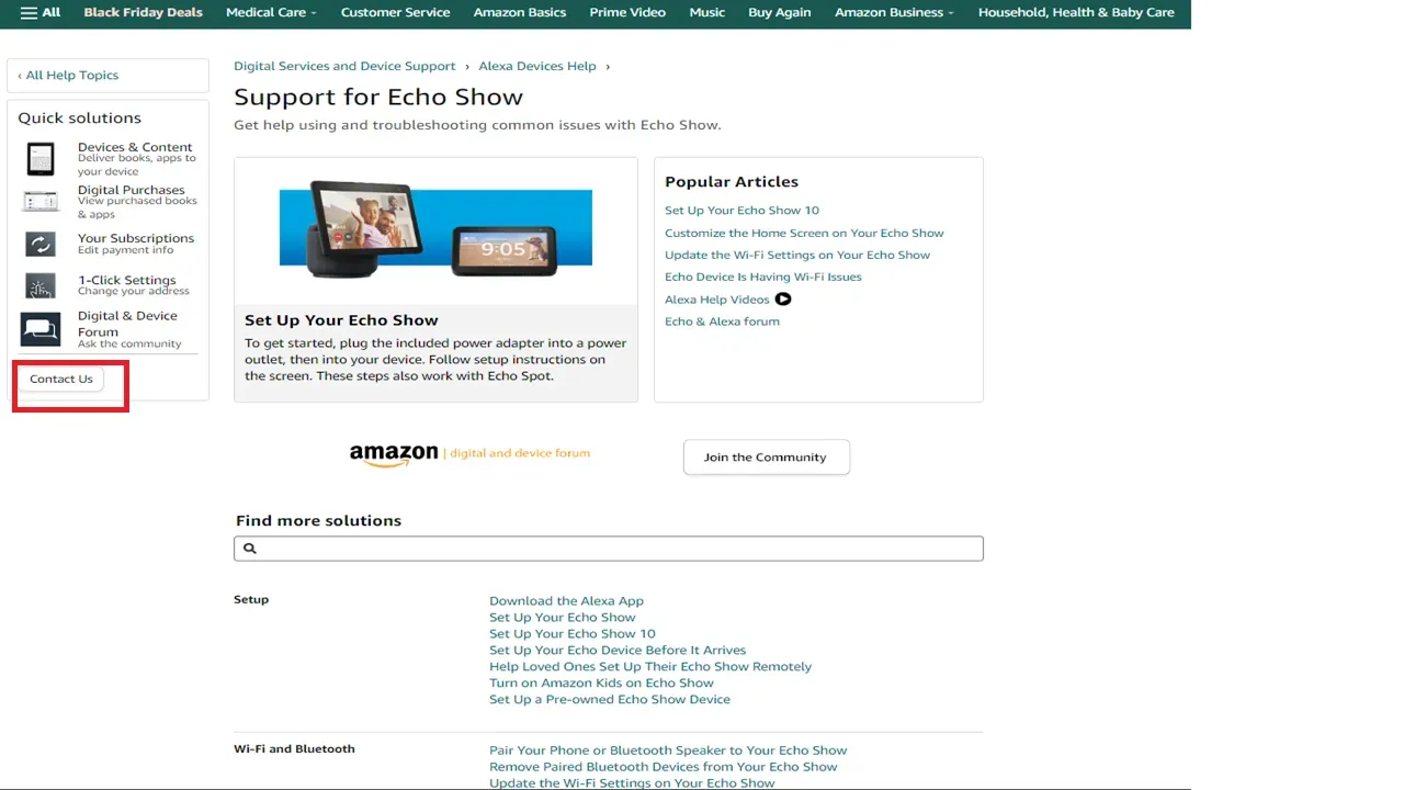 Contact Echo Show Amazon Support for Screen Flickering Issue