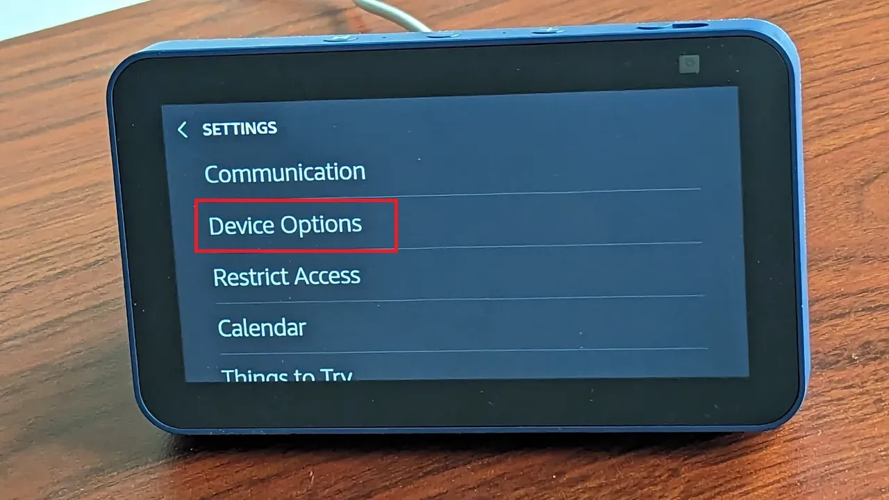 Tap on Device Options on Your Echo Show