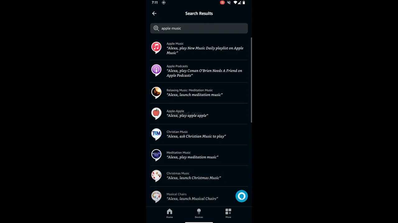 Apple Music Search in Alexa App