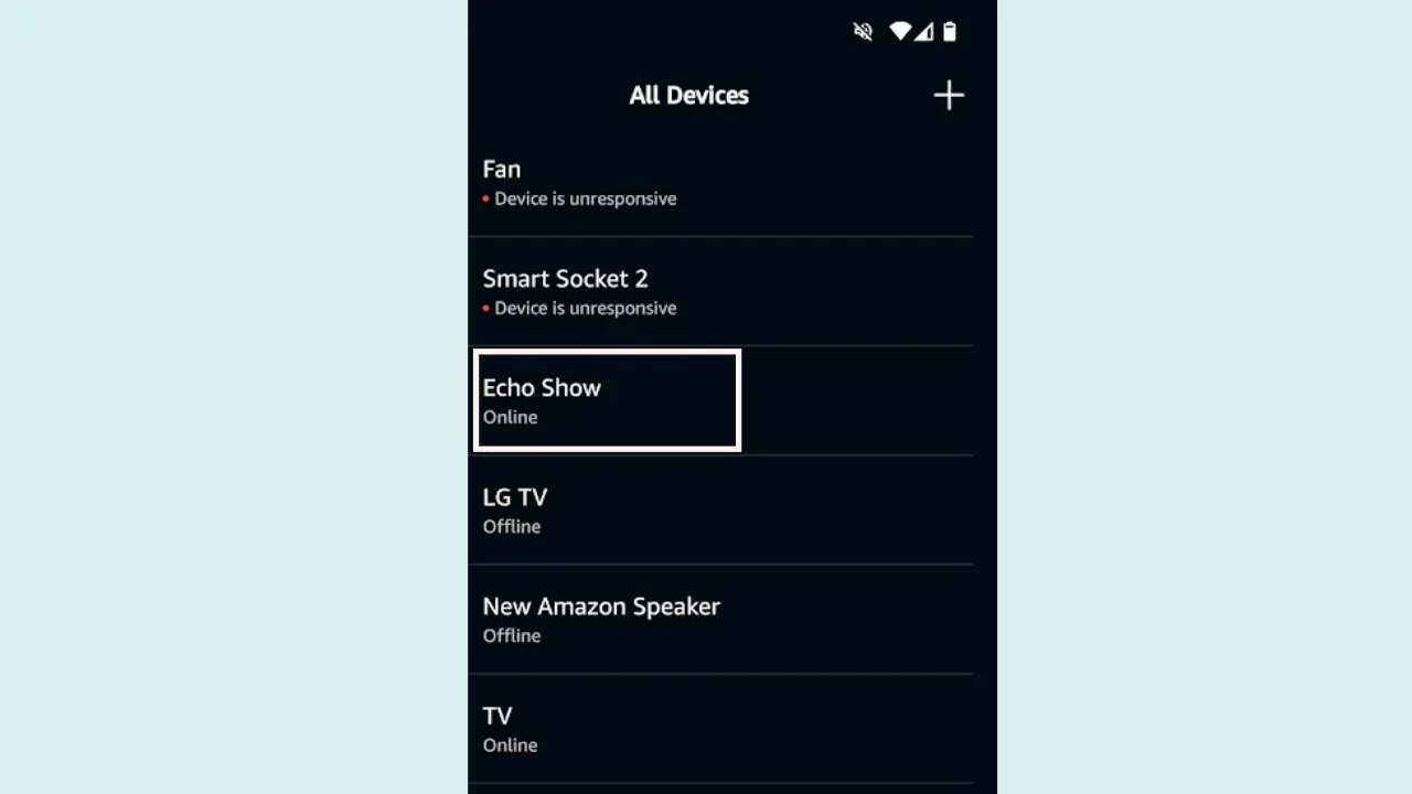 Select Echo Show to Change Time on your echo show