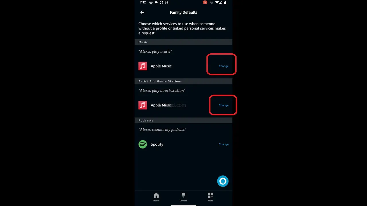 Change Default Music Provider for Alexa