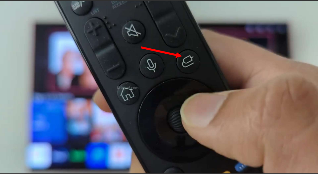 Remote Control Showing Input Button to Change HDMI Input on LG TV