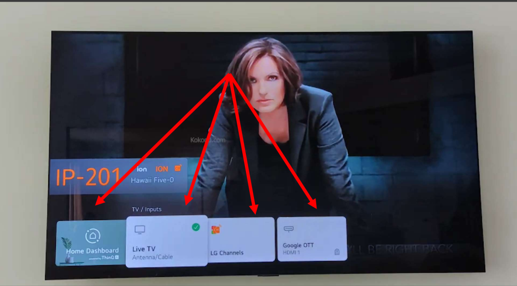 List of HDMI Input in LG TV, Home Dashboard Live TV and LG Channels.
