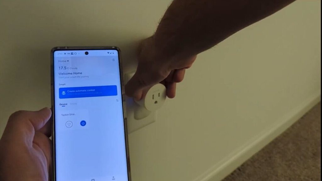 Press and Hold the Power Button - Reset Teckin Smart Plug