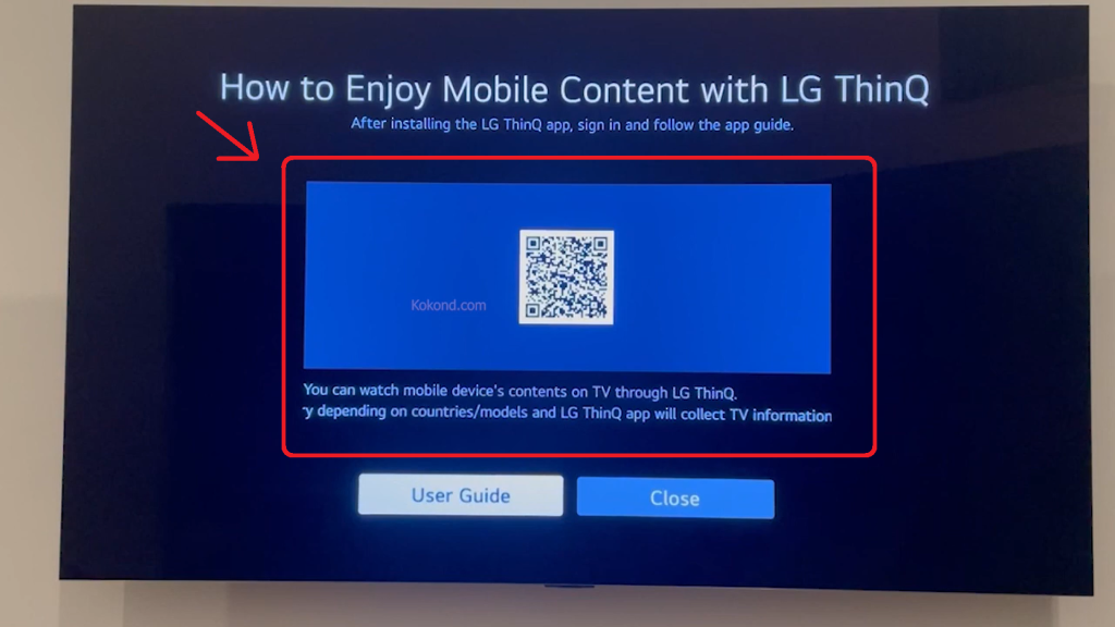 QR Code on LG TV